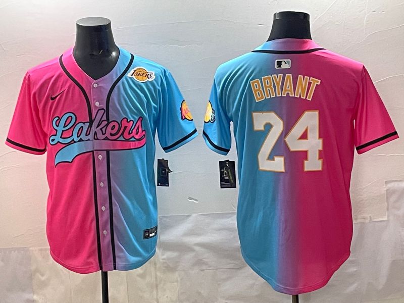 Men 2025 Los Angeles Lakers #24 Bryant Blue pink Nike NBA Jersey style 010